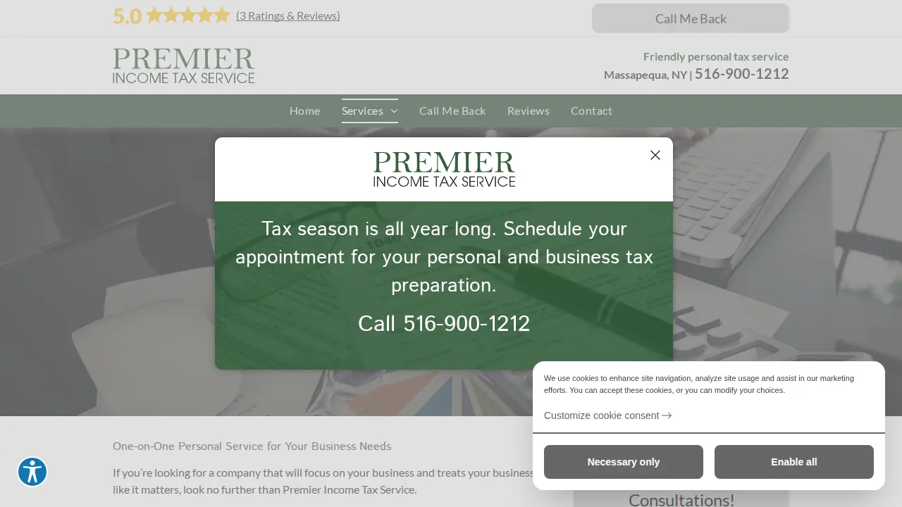 Premier Income Tax Service page