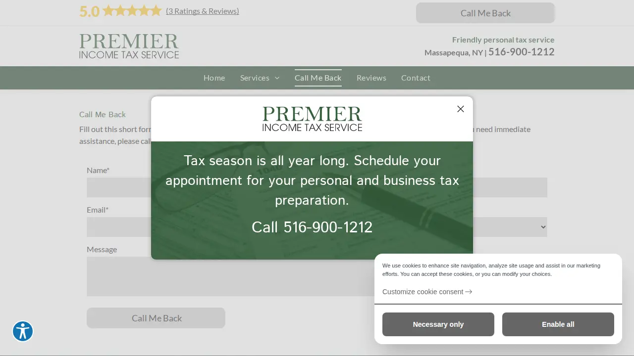 Premier Income Tax Service page