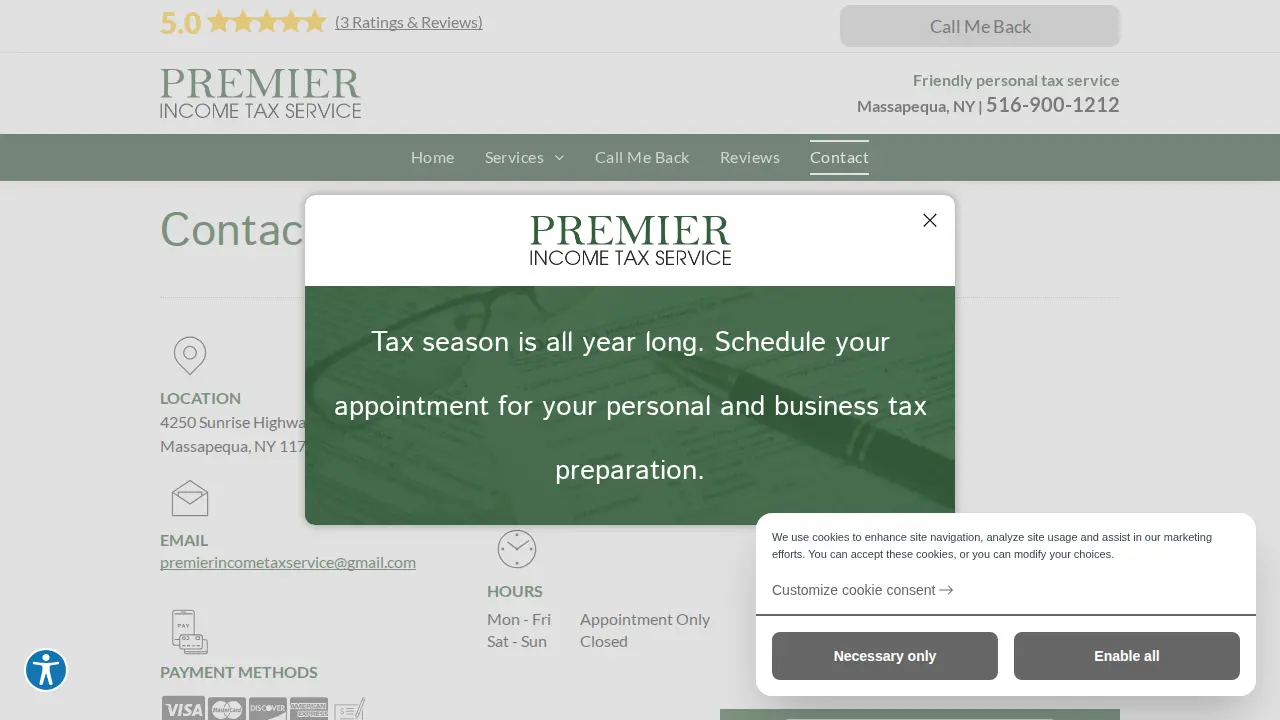 Premier Income Tax Service page
