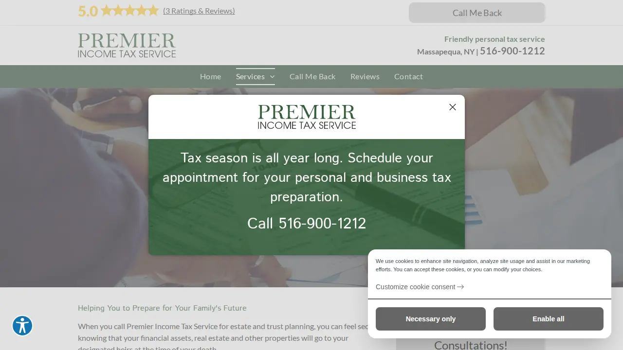 Premier Income Tax Service page