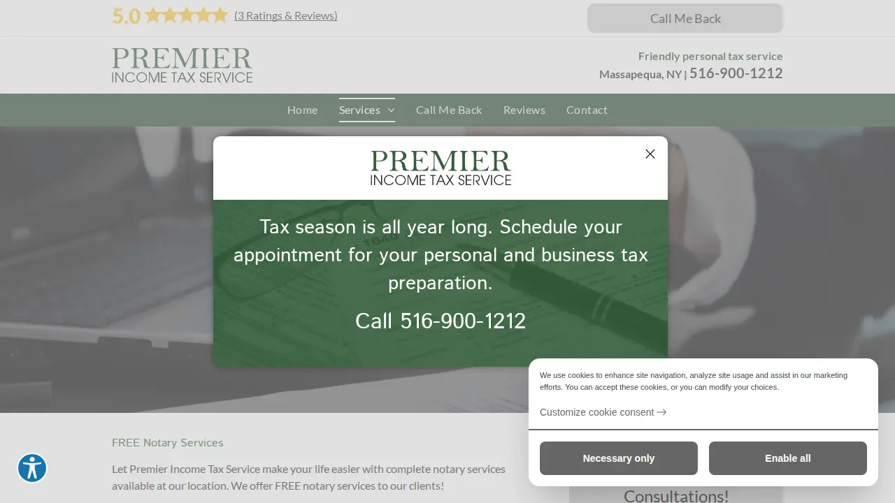 Premier Income Tax Service page