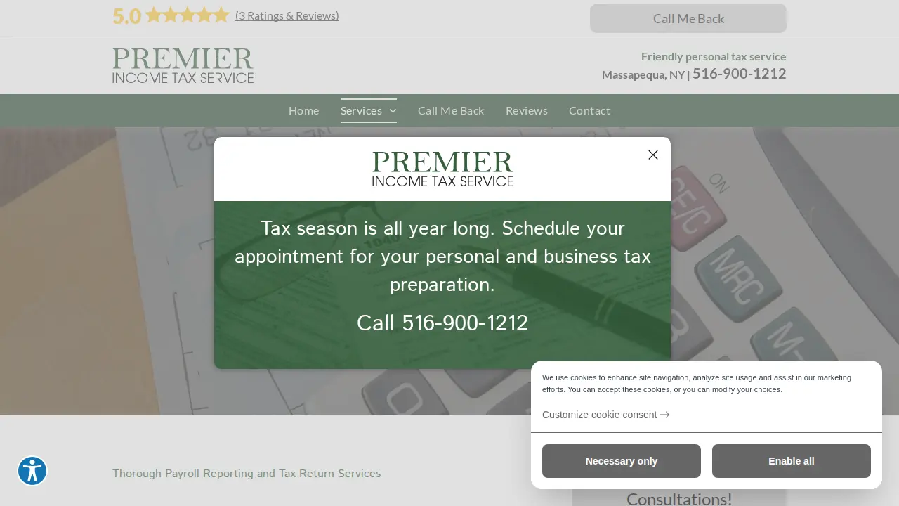 Premier Income Tax Service page