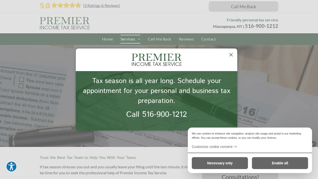 Premier Income Tax Service page