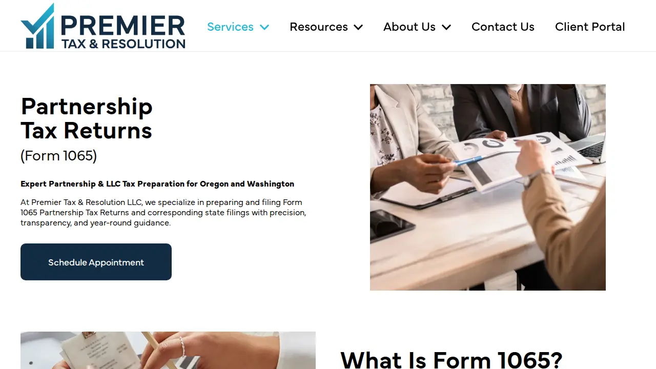 Premier Tax & Resolution page