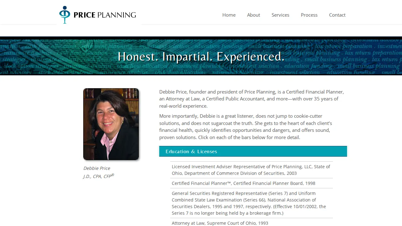Price Planning page