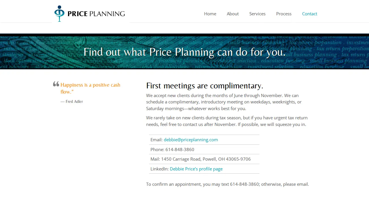Price Planning website