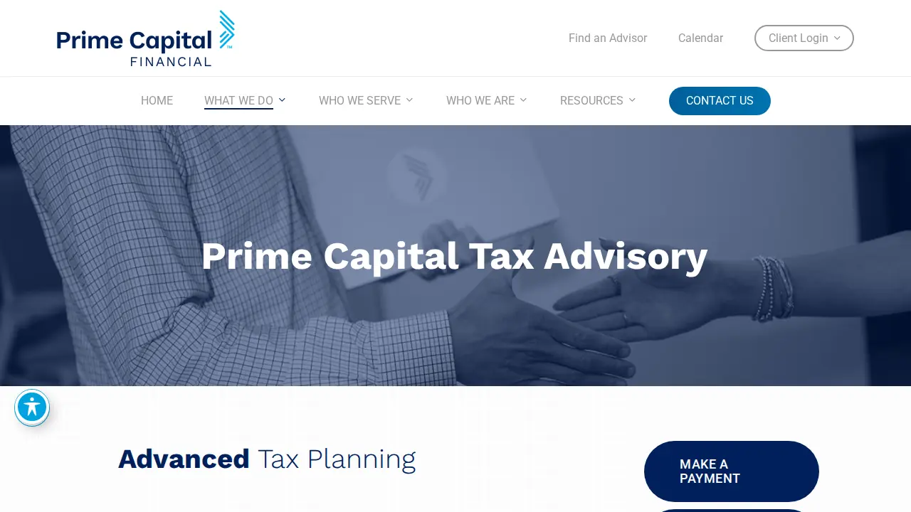 Prime Capital Financial page