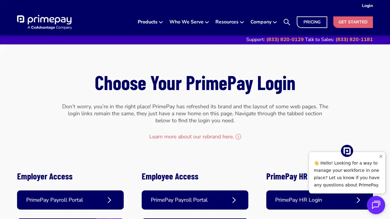 PrimePay page