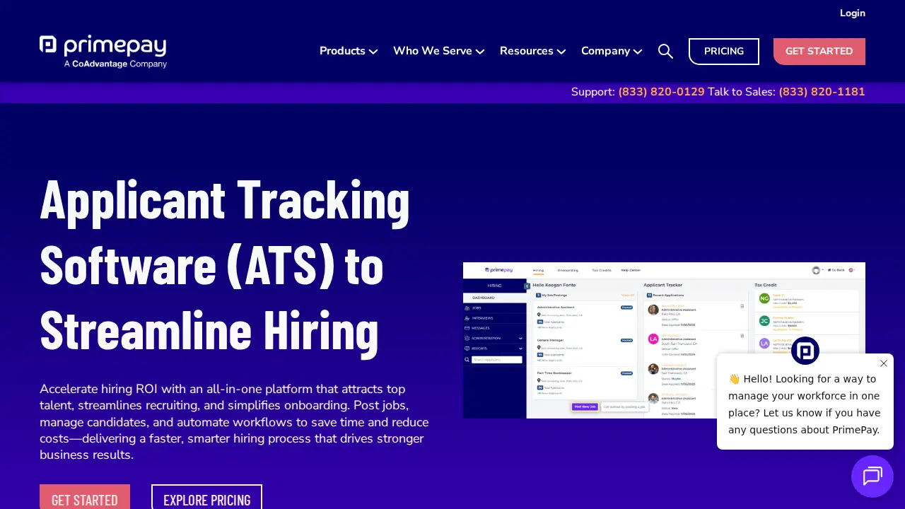 PrimePay page