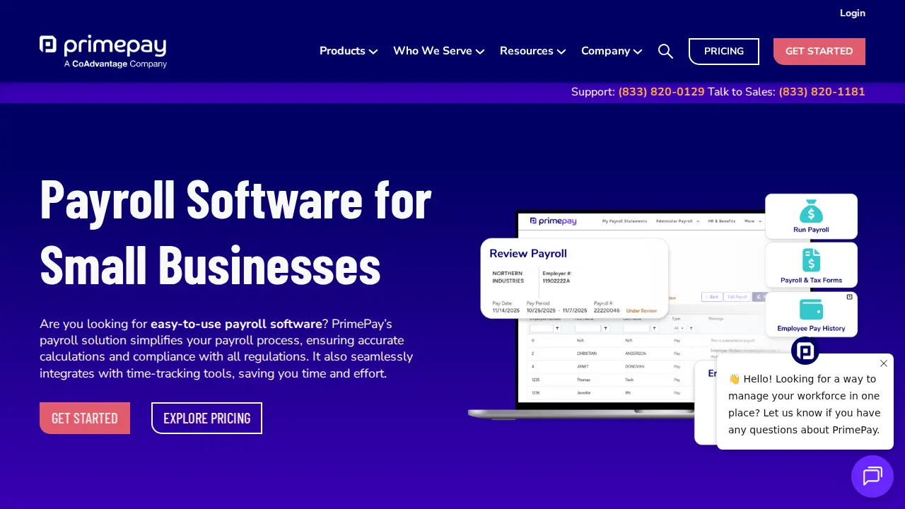 PrimePay page