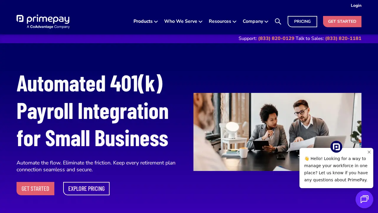 PrimePay page