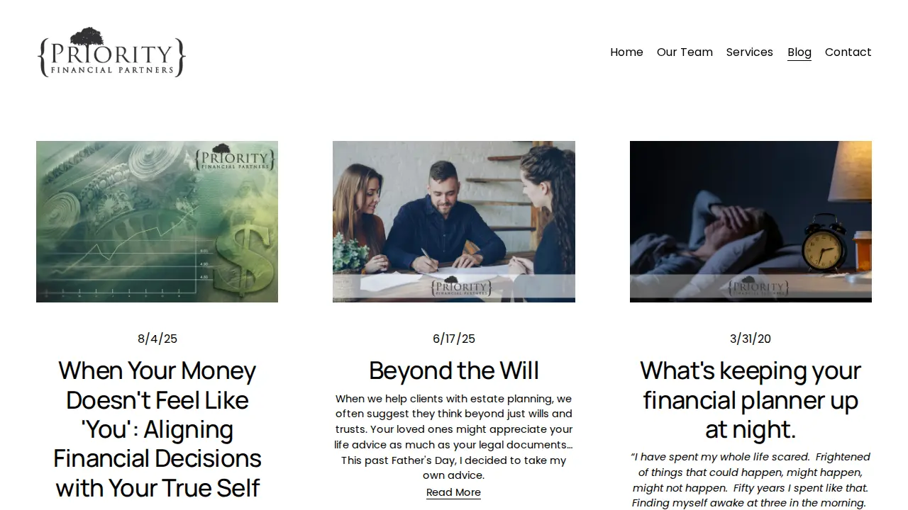 Priority Financial Partners page