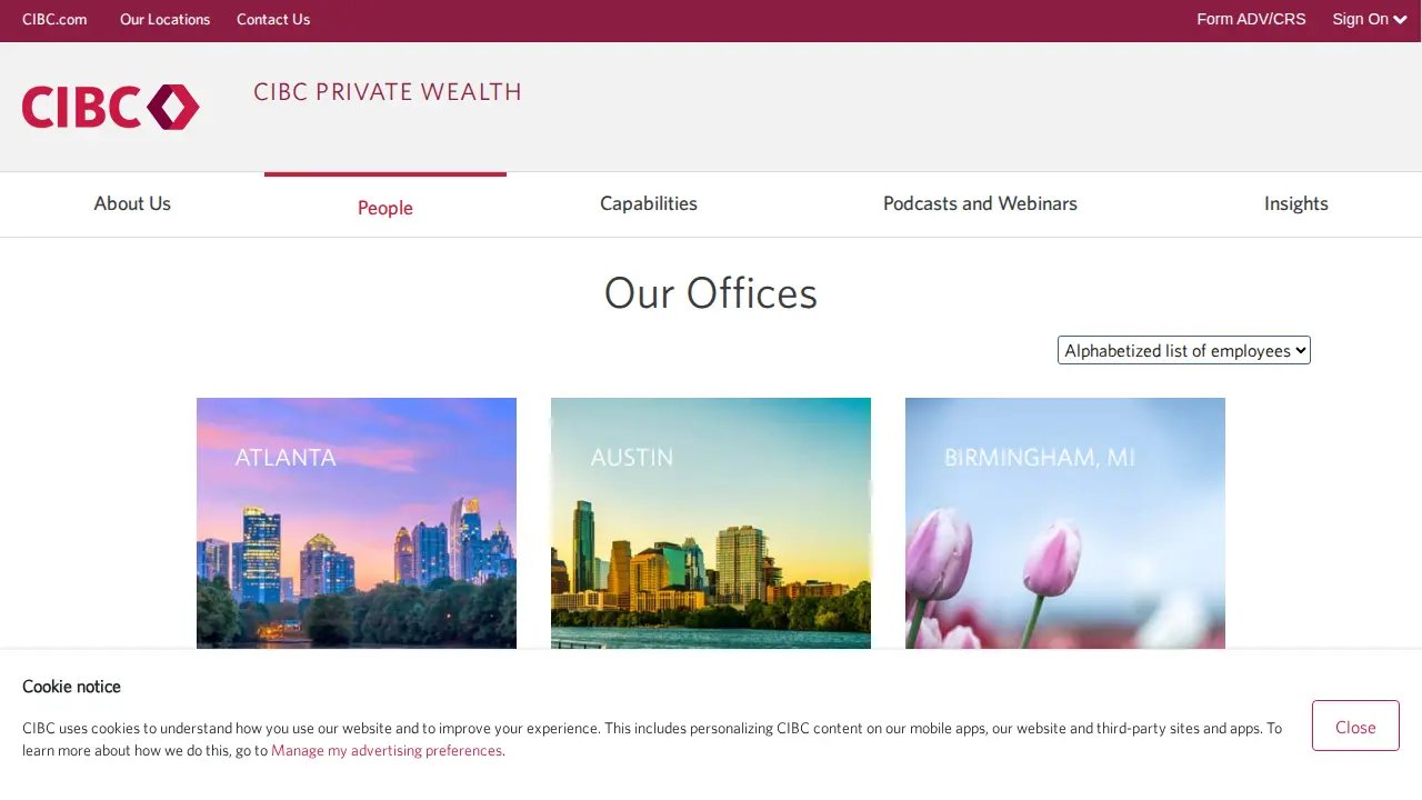 CIBC Private Wealth page