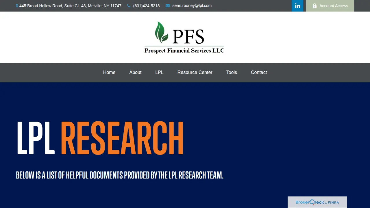 Prospect Financial Services LLC page