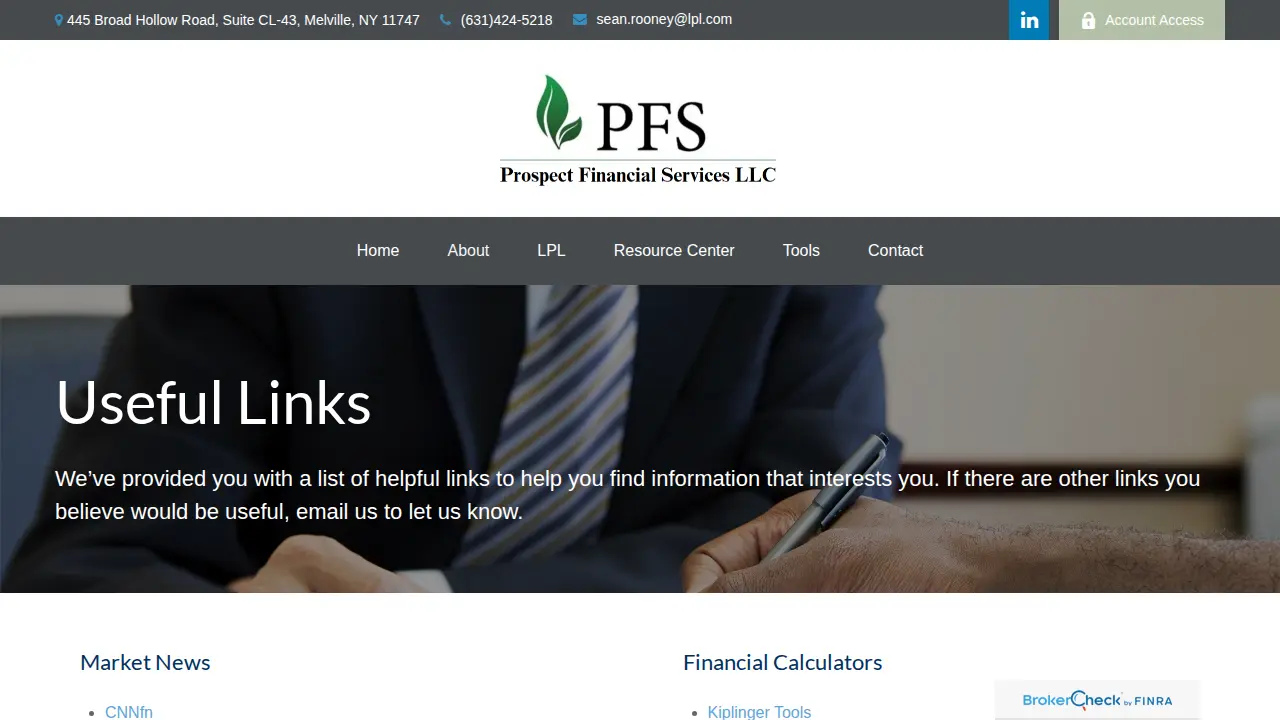 Prospect Financial Services LLC page