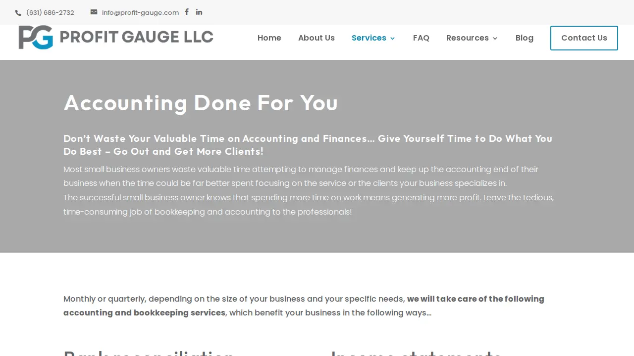 Profit Gauge LLC page