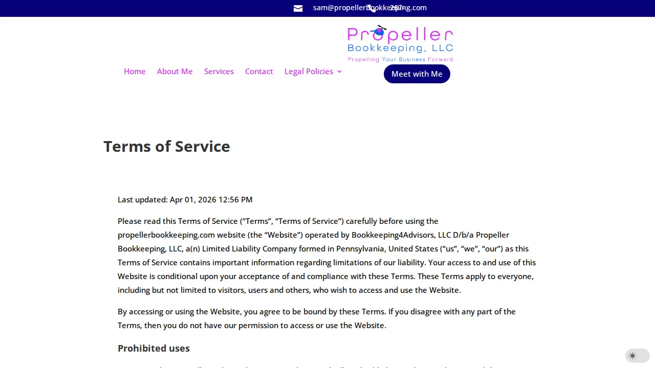 Propeller Bookkeeping, LLC page