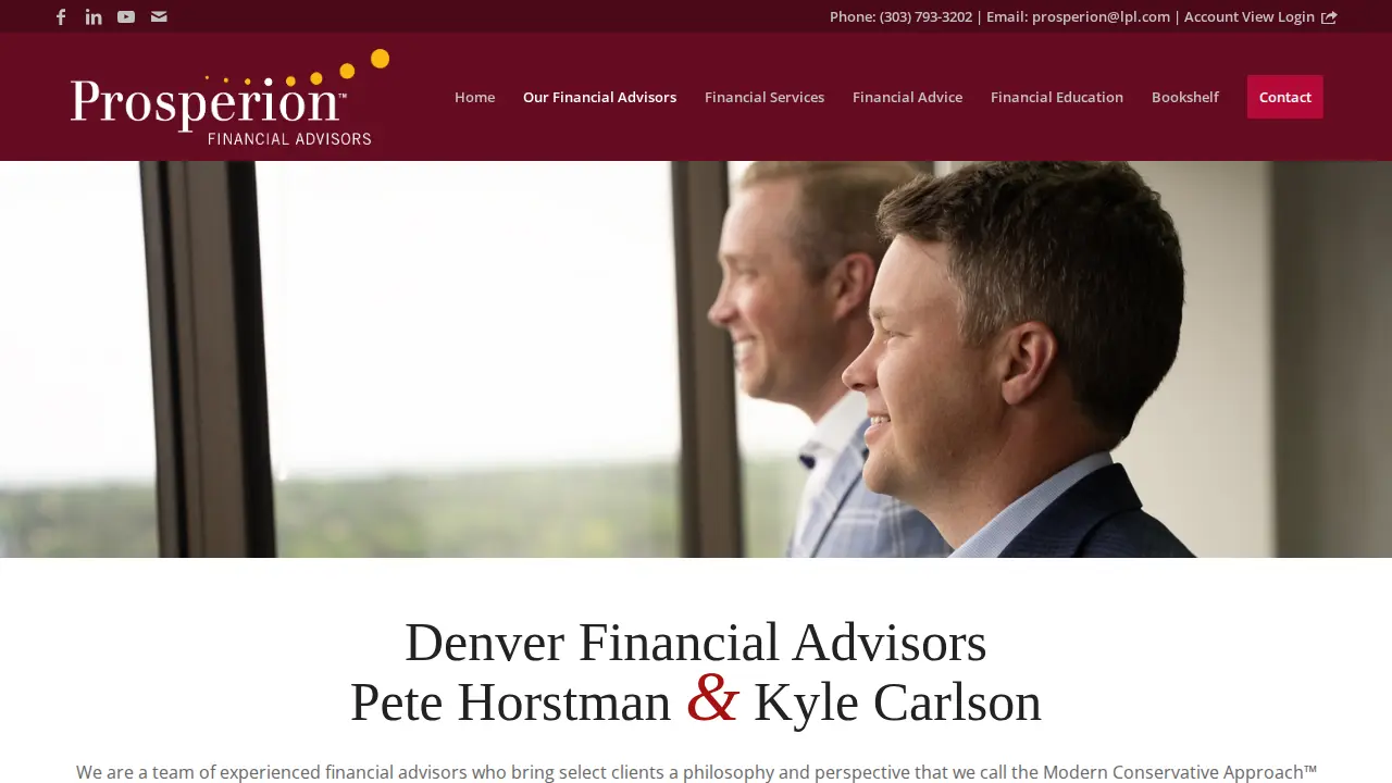 Prosperion Financial Advisors page