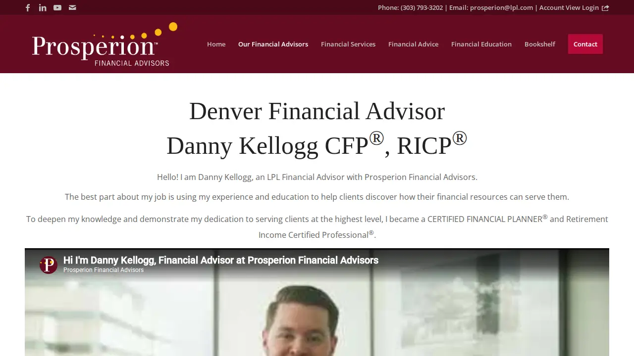 Prosperion Financial Advisors page