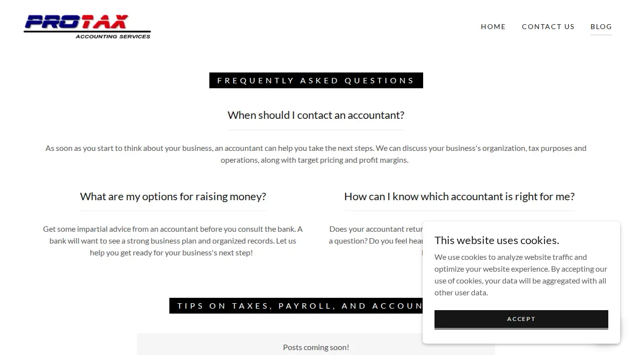 Protax Accounting Services Inc. page