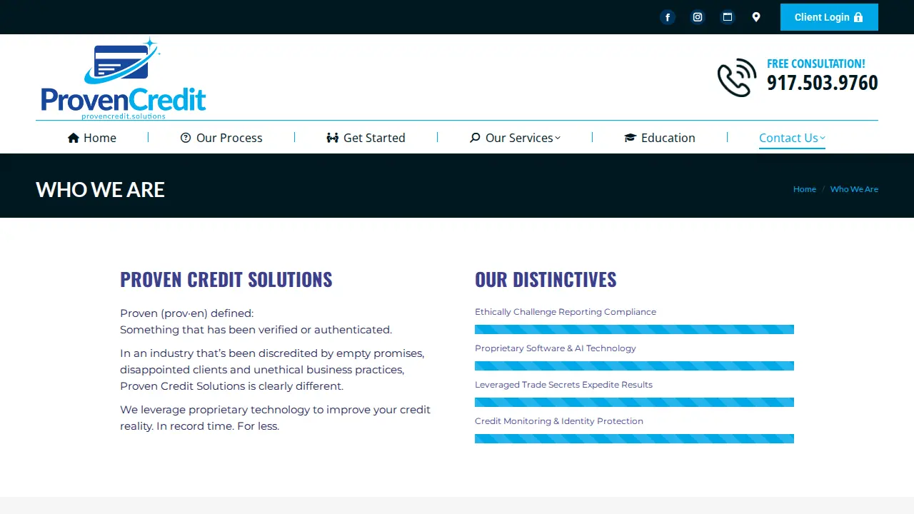 Proven Credit Solutions page