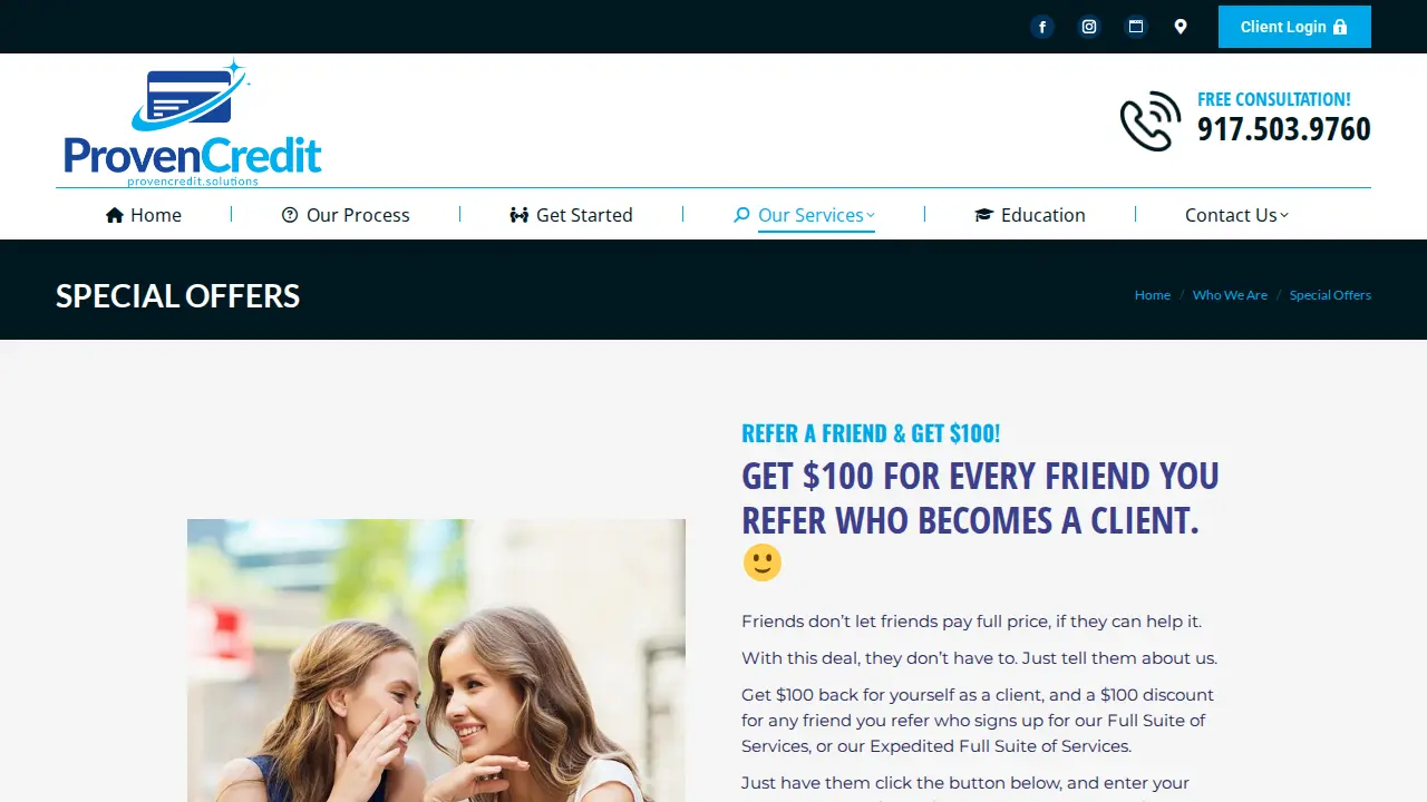 Proven Credit Solutions page