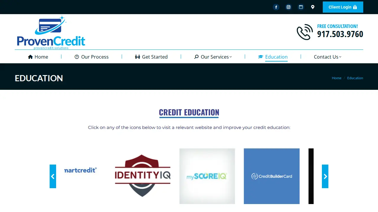 Proven Credit Solutions page