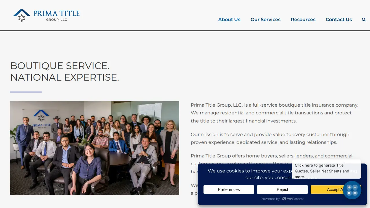 Prima Title Group, LLC page