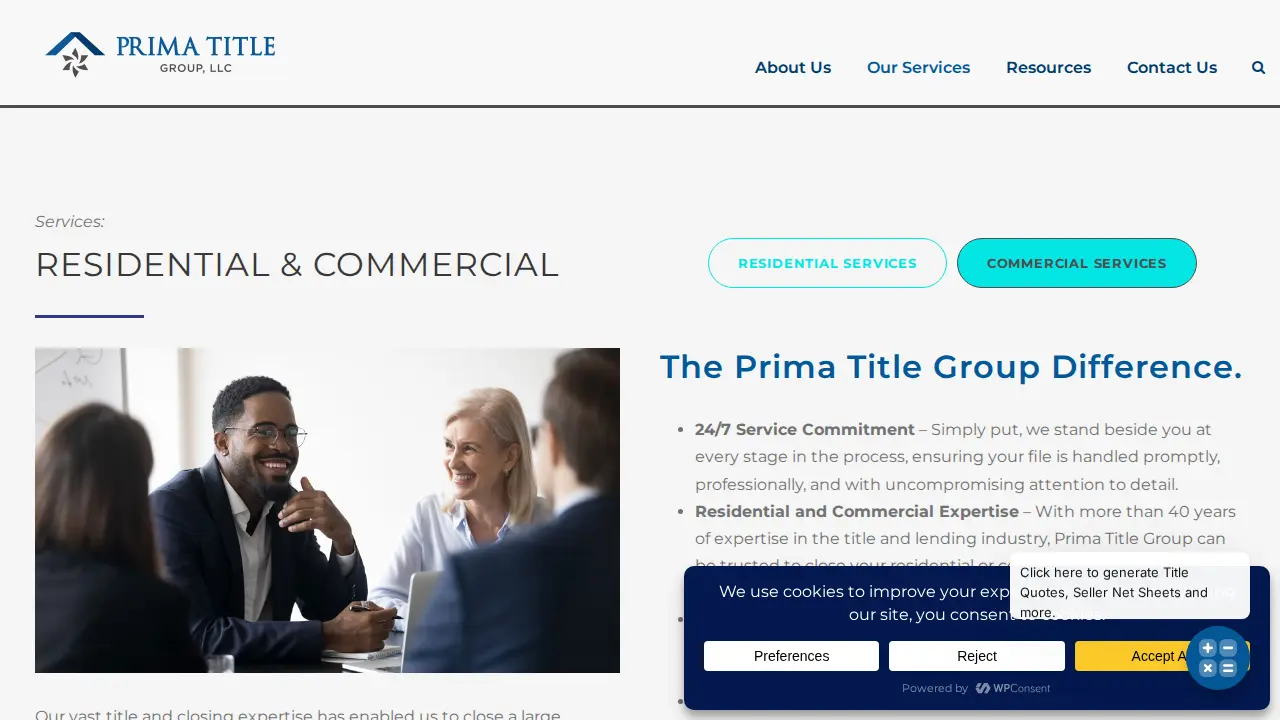 Prima Title Group, LLC page