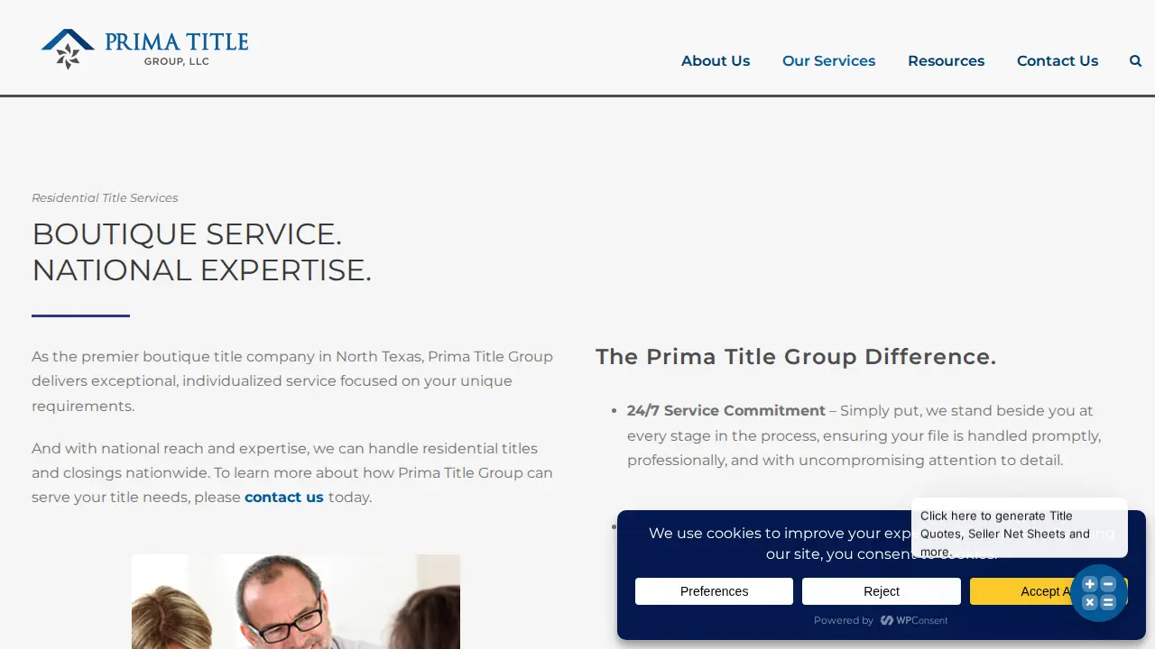 Prima Title Group, LLC page
