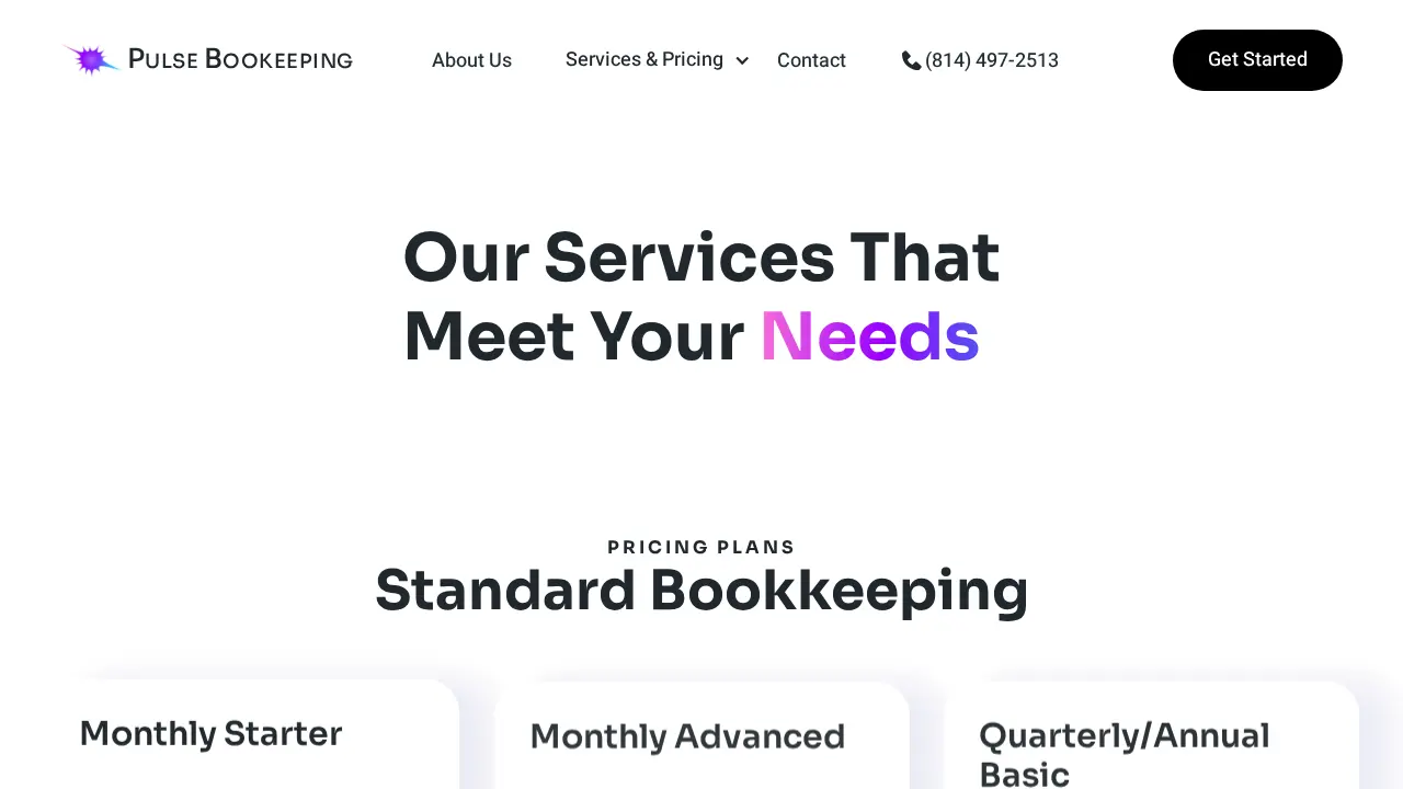 Pulse Bookkeeping page