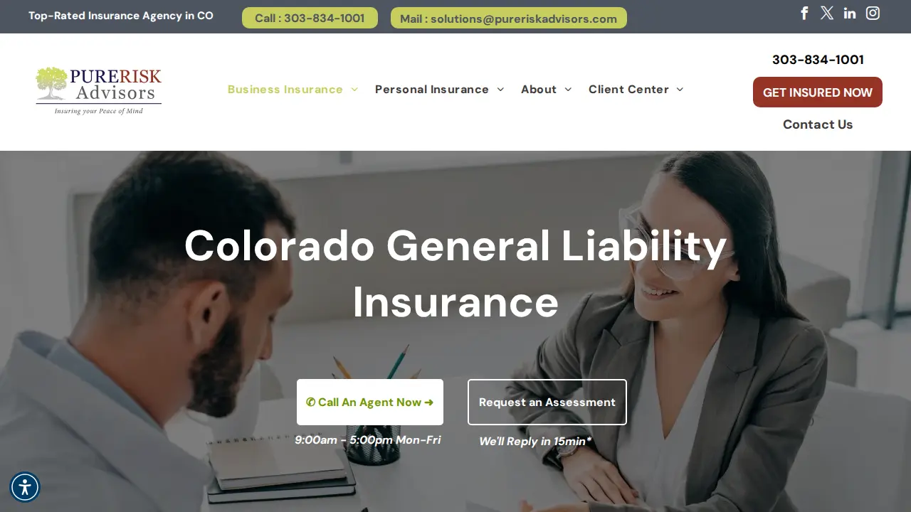 Pure Risk Advisors page