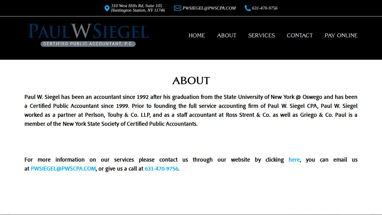 Paul W. Siegel, CPA page
