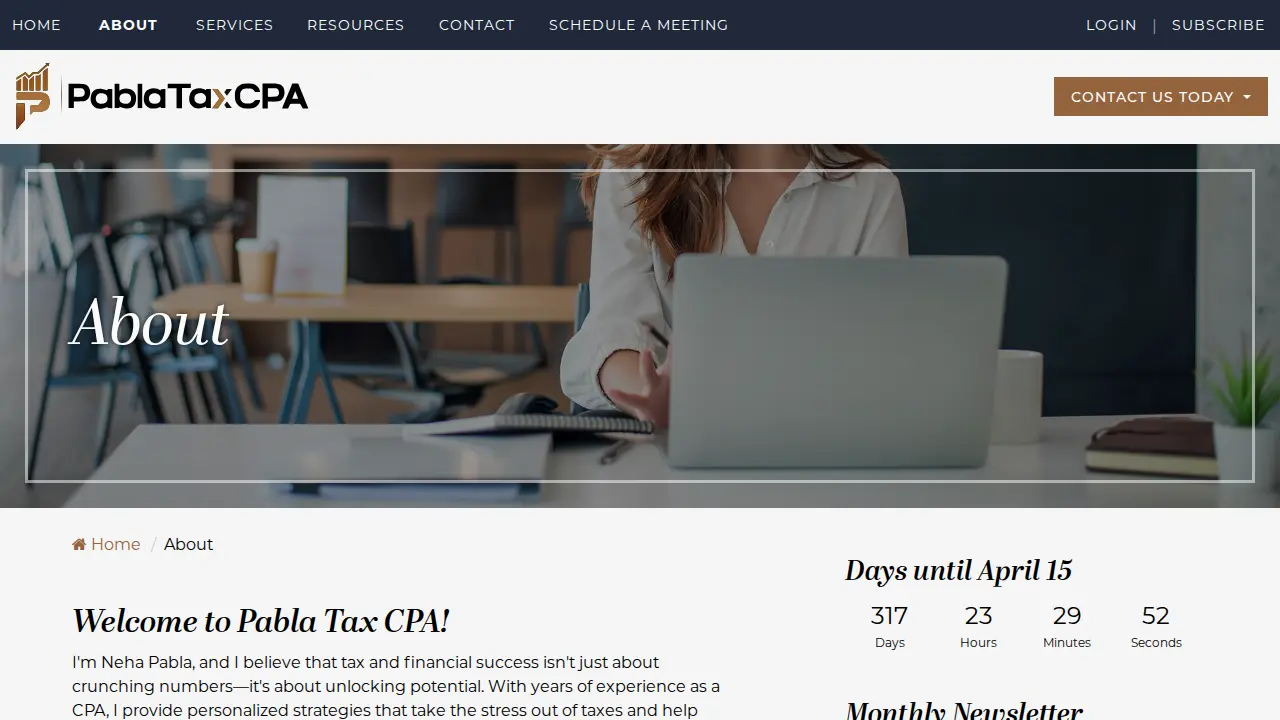 Pabla Tax CPA by Neha Pabla | Certified Public Accountant page