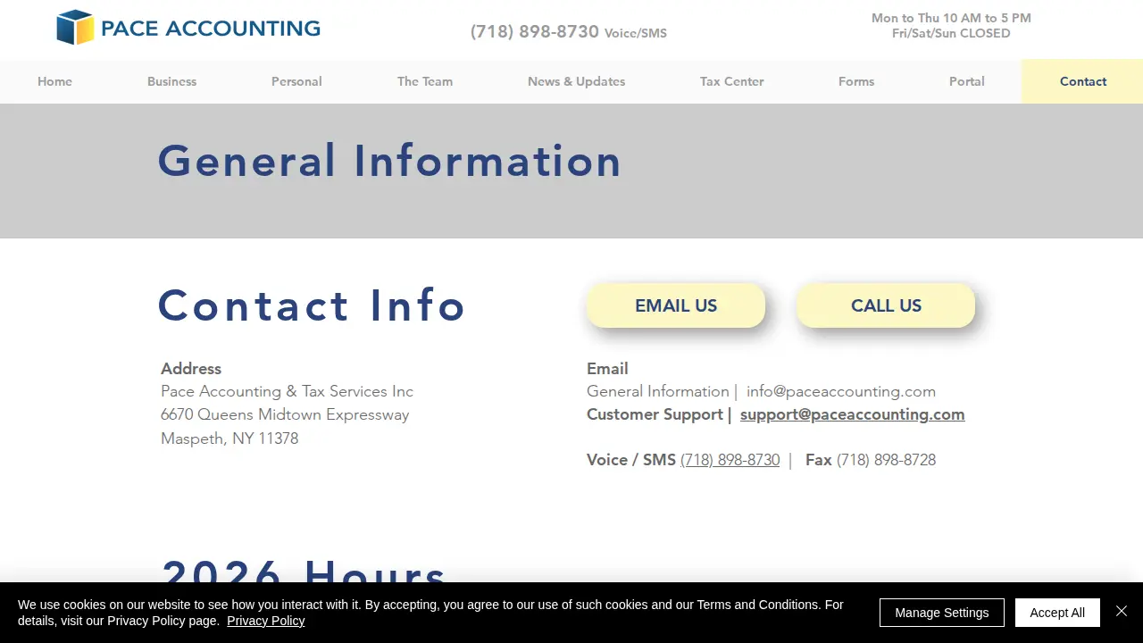 Pace Accounting & Tax Services, Inc. page
