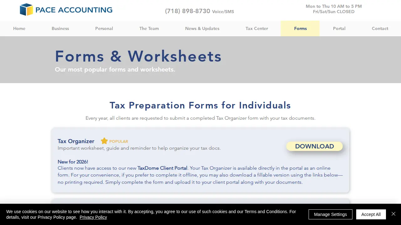 Pace Accounting & Tax Services, Inc. page