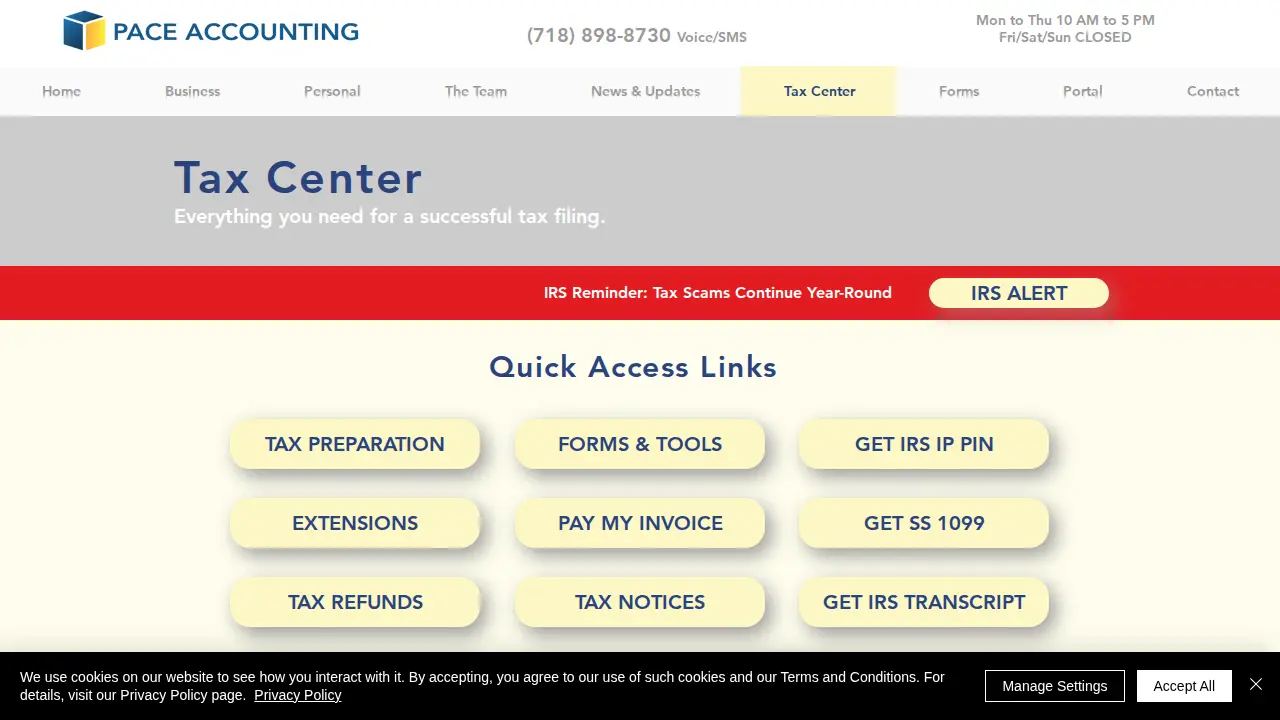 Pace Accounting & Tax Services, Inc. page