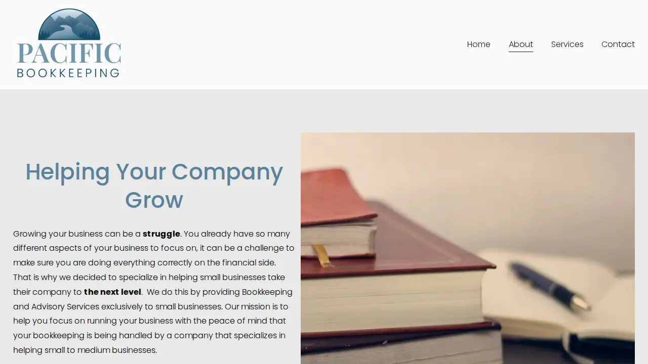 Pacific Bookkeeping page