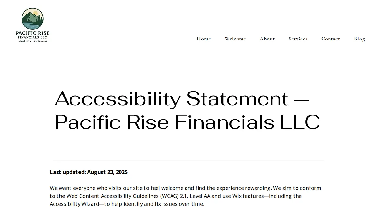 Pacific Rise Financials page