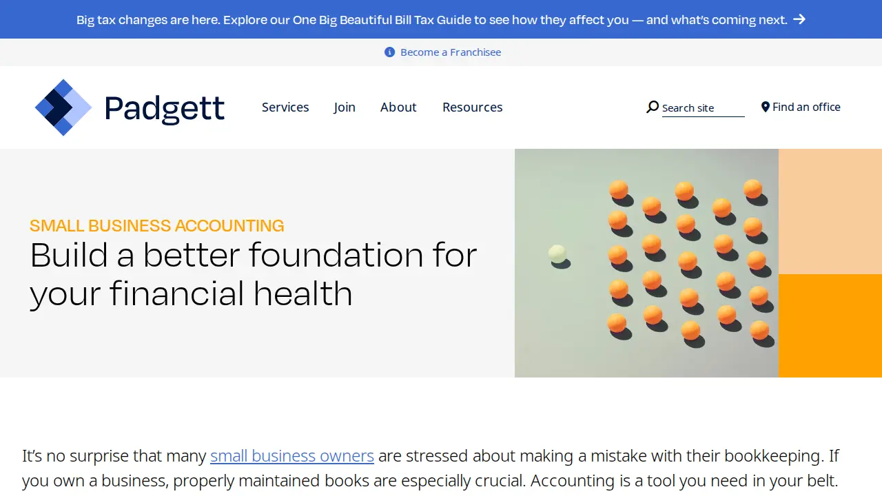 Padgett Payroll Services page