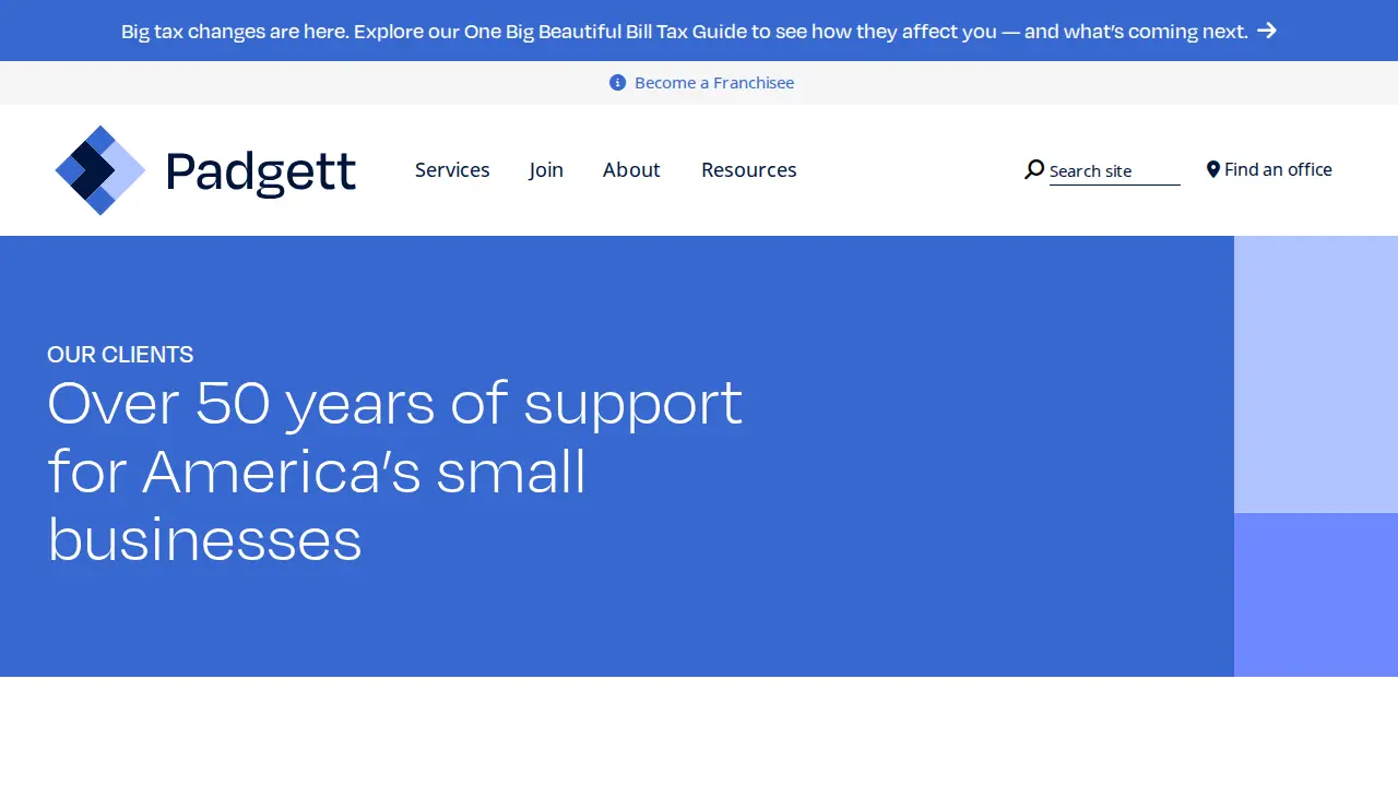Padgett Payroll Services page