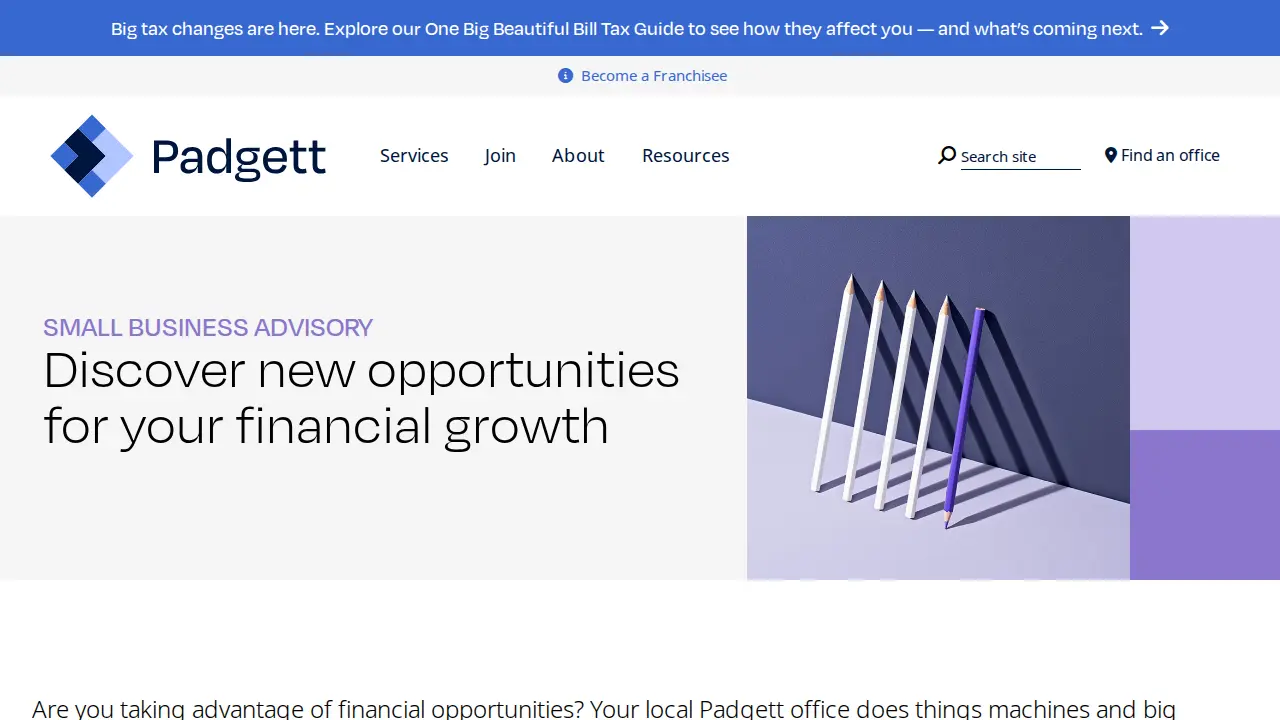 Padgett Payroll Services page