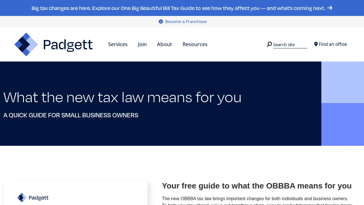 Padgett Payroll Services page