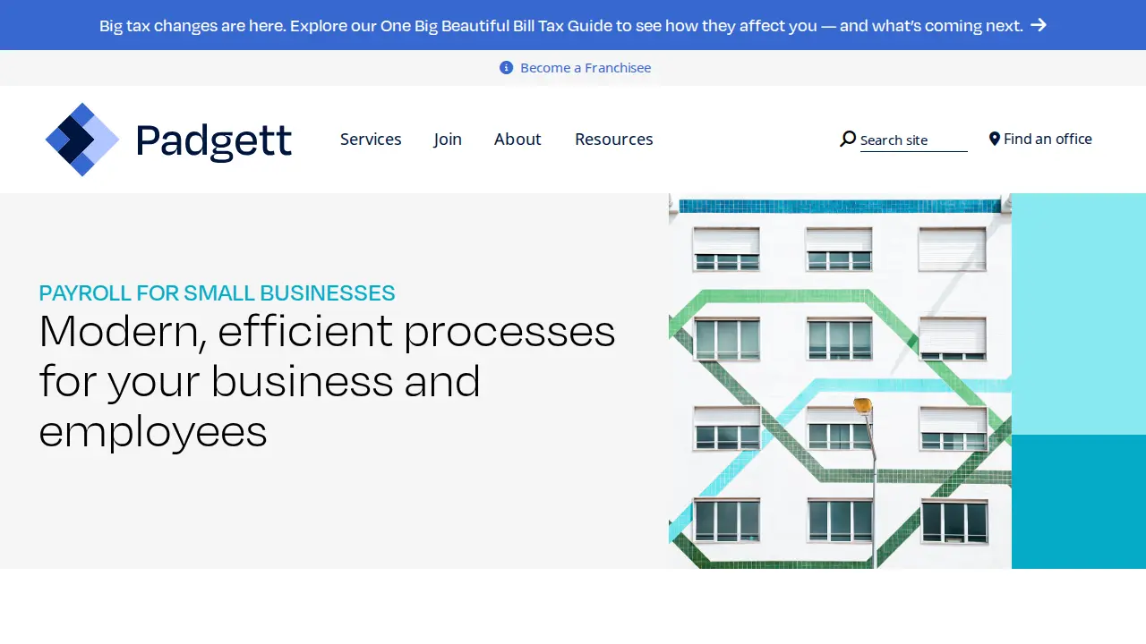 Padgett Payroll Services page