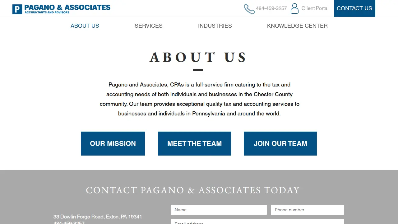 Pagano & Associates page