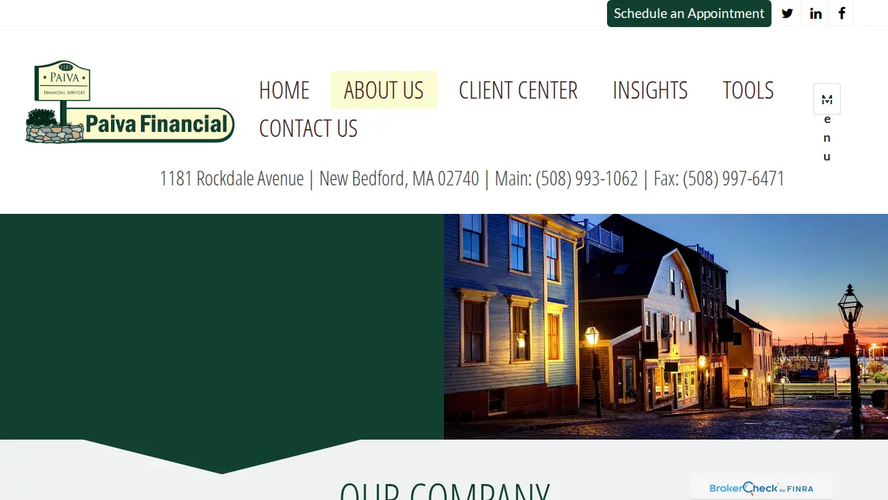 Paiva Financial Services page