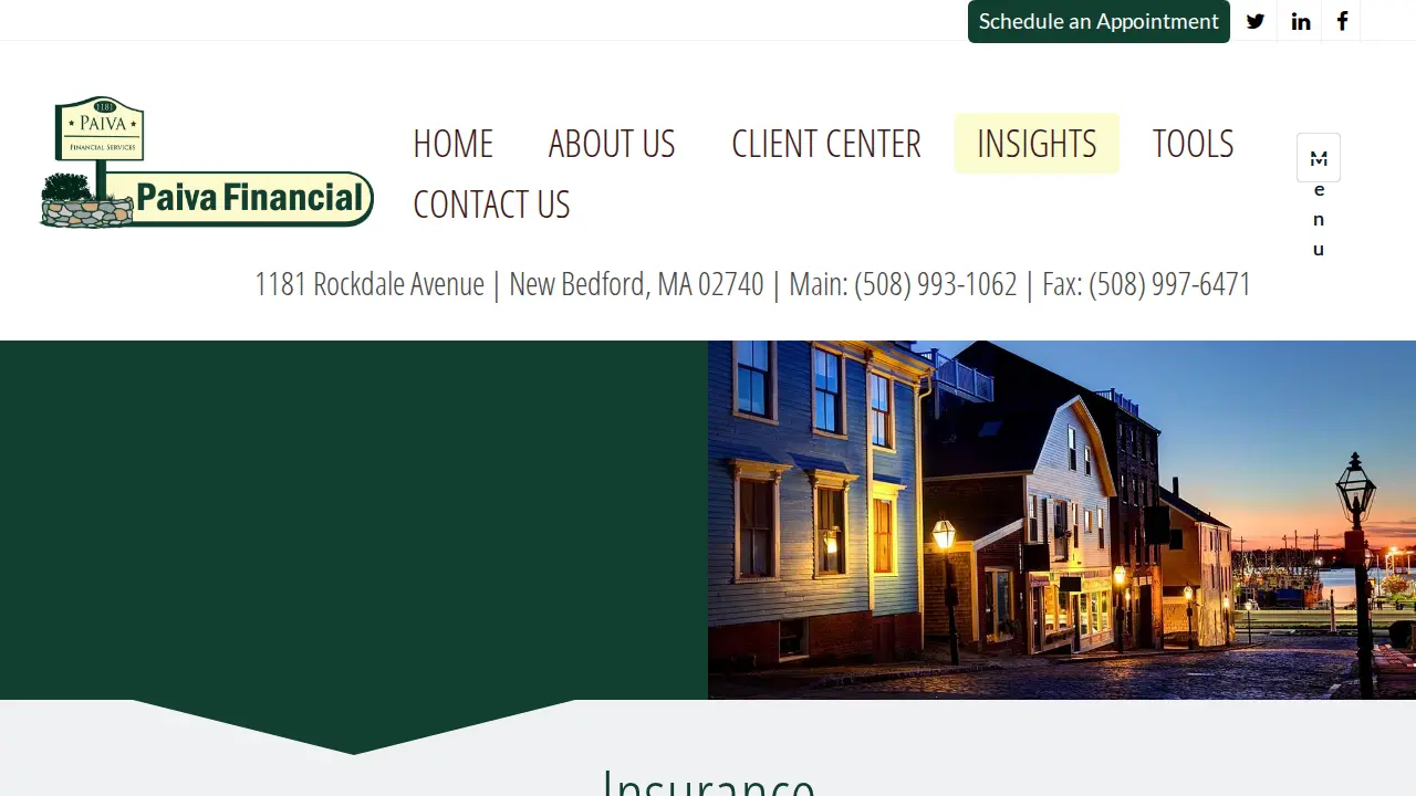 Paiva Financial Services page