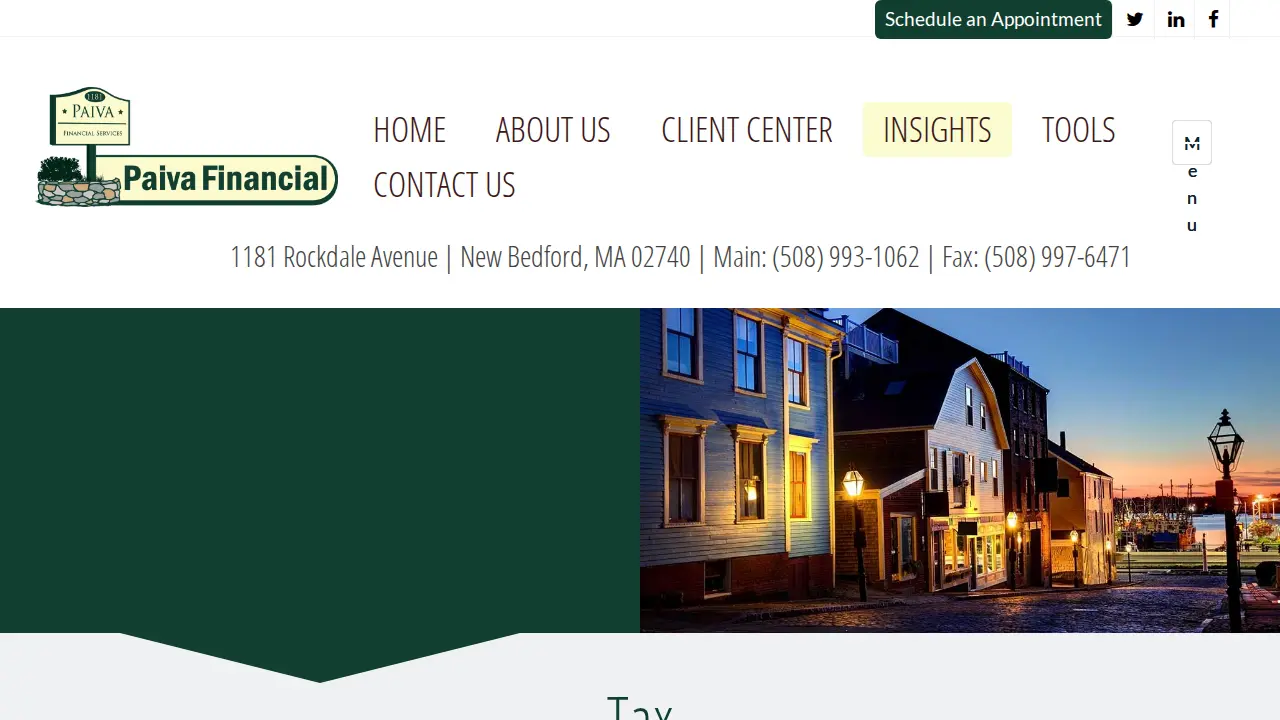 Paiva Financial Services page