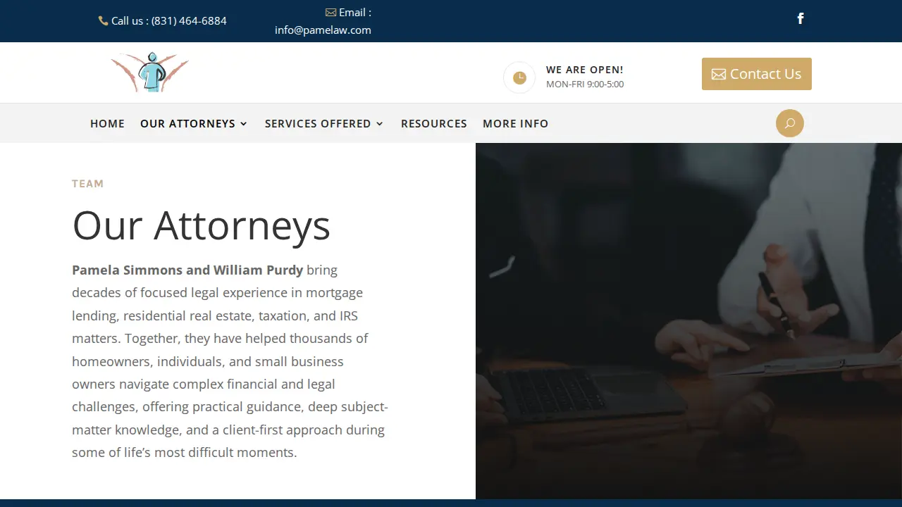 Simmons & Purdy Law Office page