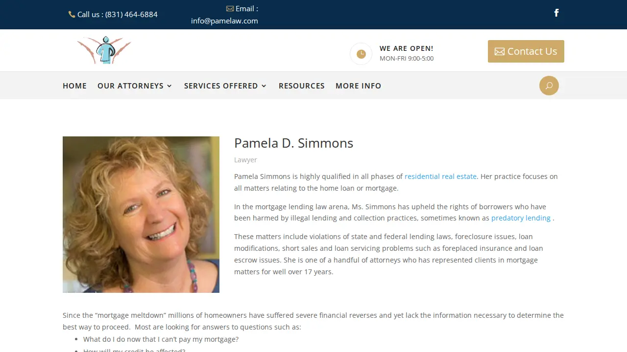 Simmons & Purdy Law Office page